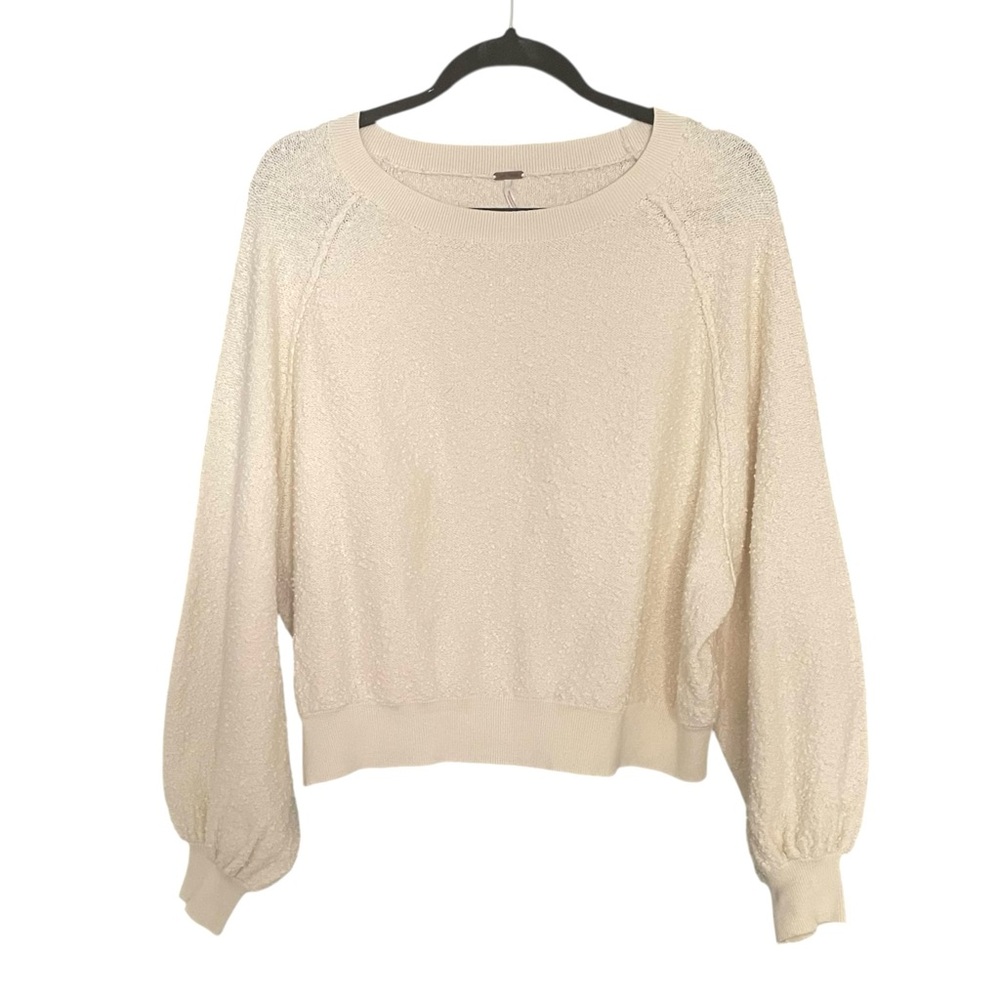 Free People Found My Friend Pullover Cream Oversized Sweater XS - Picture 12 of 16